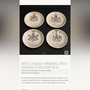 Restoration Hardware Set of 4 Cocktail Plates